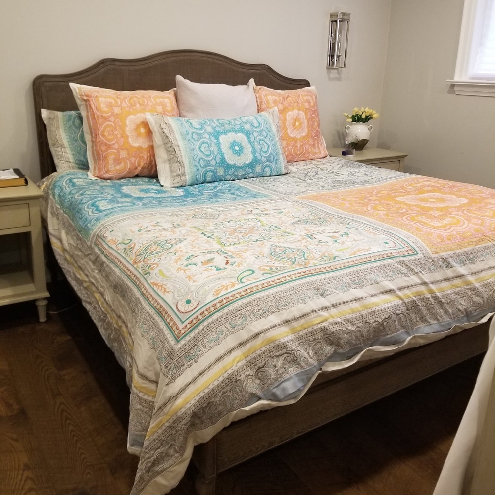 Pottery Barn Elegant Multicolor Paisley King Bedding Set